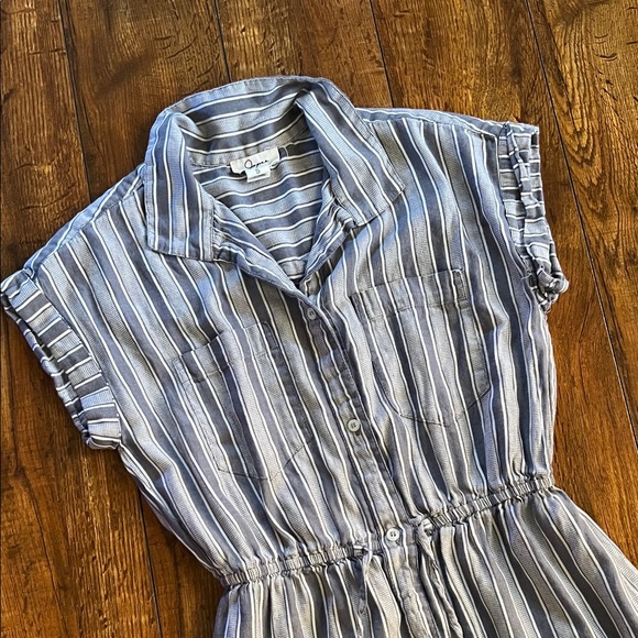 Japna Blue and White Striped Midi Dress - Picture 3 of 5